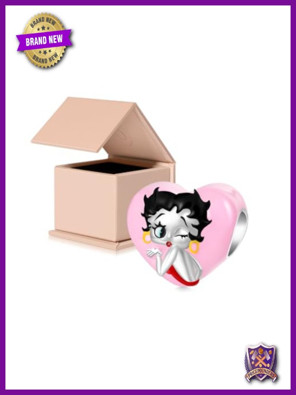 Betty Boop S925 Sterling Silver Dangle Charms for Women Jewelry Gift